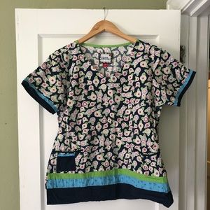 Mary Engelbreit scrub top, size M